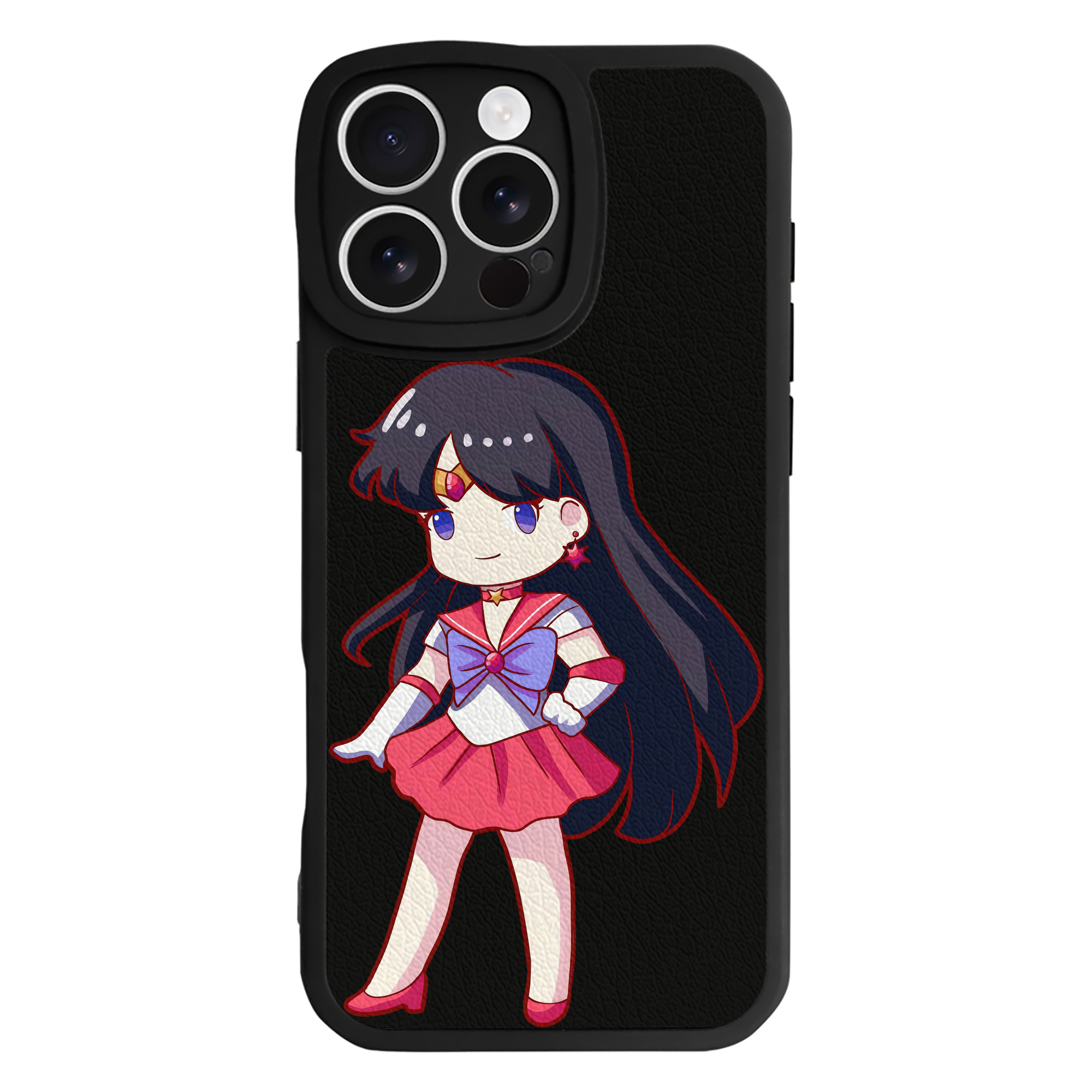 （画像用） 美少女戦士セーラームーン 火野レイ ひの レイ Sailor Moon Hino Rei （セーラーマーズ,Sailor Mars） 【iPhone 16シリーズ対応】シリコンスマホケース（レザー調） 材質：シリコン